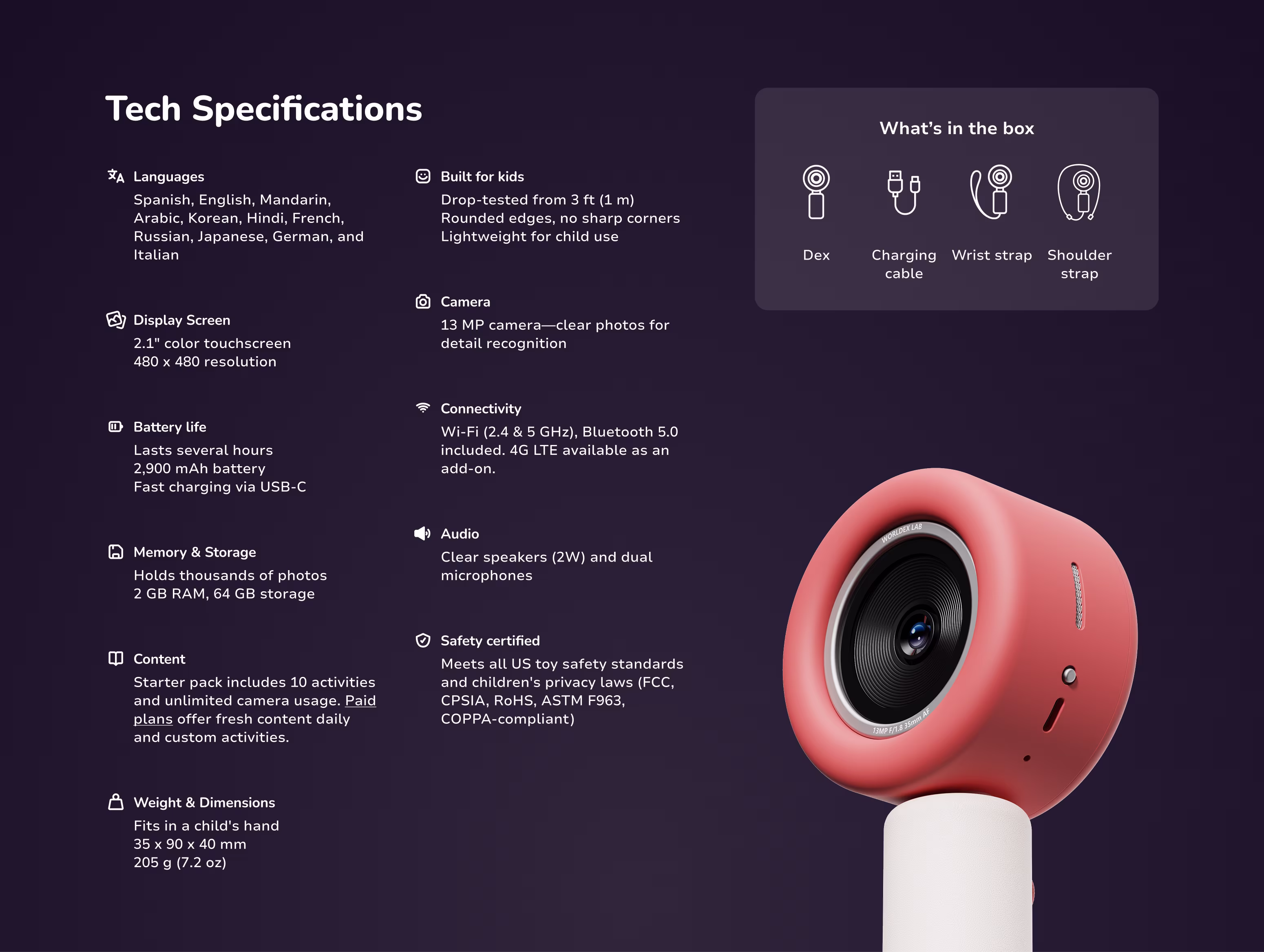 Dex marketing website tech